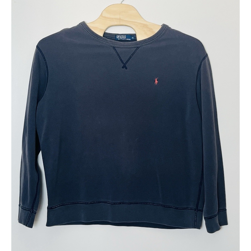 Vintage‎ Polo Ralph Lauren Sweatshirt Men's XL Gray Crewneck Respond Preppy